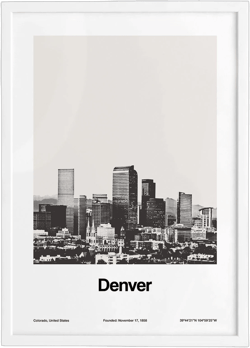 Denver Skyline Art Print, Denver CO, Denver Poster, Denver Colorado Cityscape Denver Gift Wall Art Minimalist Custom City Print by Artica