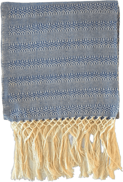 ALKIMIA INC Mexican Handmade Cotton Rebozo Shawl Blue Medium