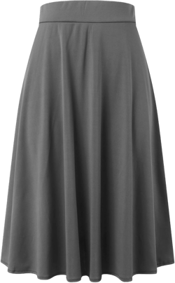 Women's Solid Lightweight Flare Midi Pull On Closure Skirt Tan Pencil Skirt Ruched High Waist Knee Length Casual Large Grey