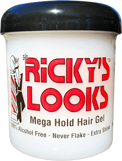 Ricky's Looks Mega Hold Styling Hair Gel for Curly, Frizzy, Straight, Wavy & Fine Hair - Flake Free, Strong Hold and Shine - For All Hair Types - Men & Women