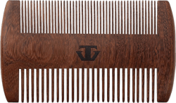 Premium Sandalwood Beard Comb with Mother of Pearl Decoration and Black Case - Traditional Craft Work & The Lux Edition for the Perfect Beard & Mustache Grooming and Gift for Men - TRAWILD (MARK)
