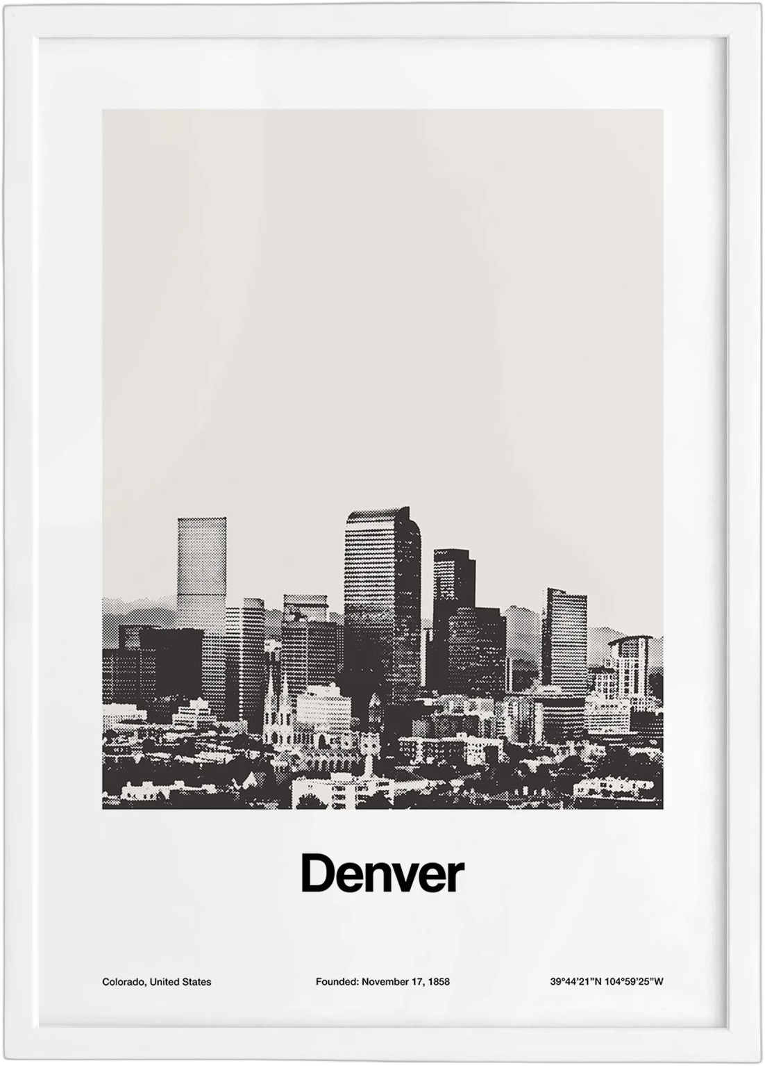 Denver Skyline Art Print, Denver CO, Denver Poster, Denver Colorado Cityscape Denver Gift Wall Art Minimalist Custom City Print by Artica
